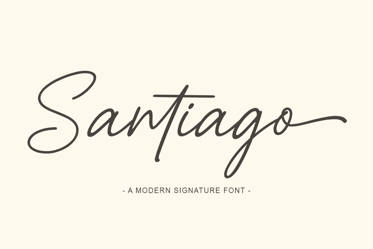 Santiago | Handwritten Font, a Script Font by Bosstype Studio (Photo 1 of 9)