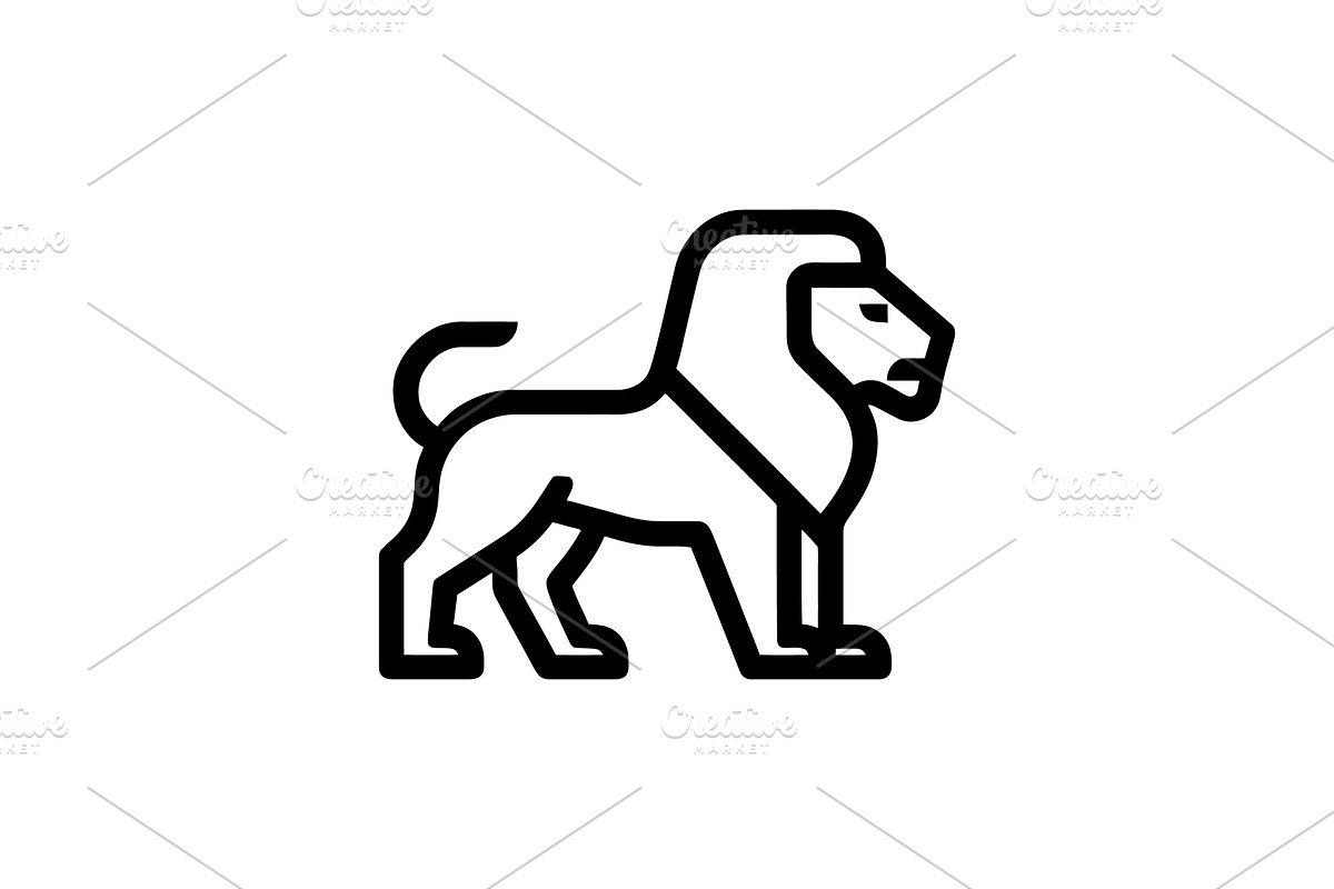 Lion Animal Stand Symbol, a Branding & Logo Template by Vectorium Studio
