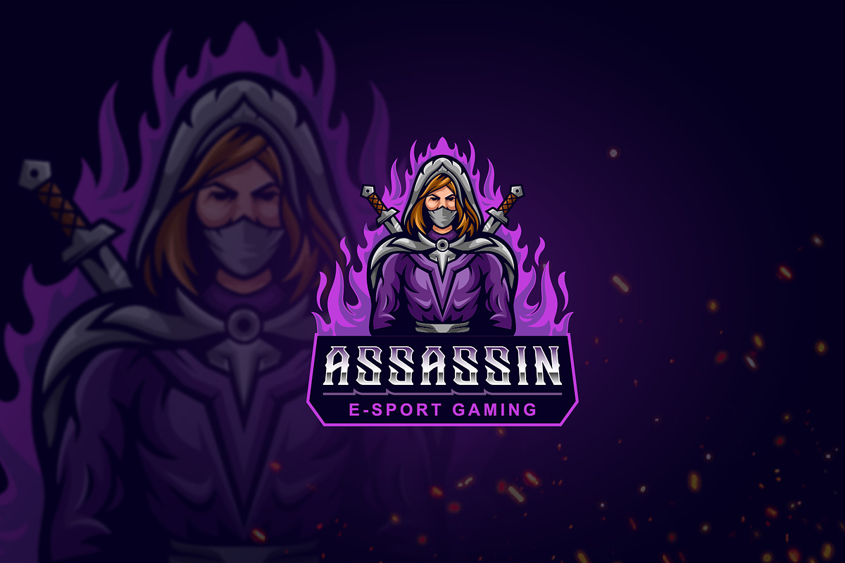 Assassin E-sport Mascot Gaming Logo, a Branding & Logo Template by Agung_cs