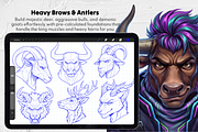 215 Furry Male Head Procreate Stamps, a Brush Add-On by Selentaori Studio (Thumbnail 9 of 13)