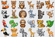 Cute Cartoon Animals SVG Cliparts, an Animal Illustration by Palleon (Thumbnail 2 of 3)