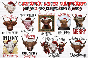 Christmas Heifer Sublimation Bundle