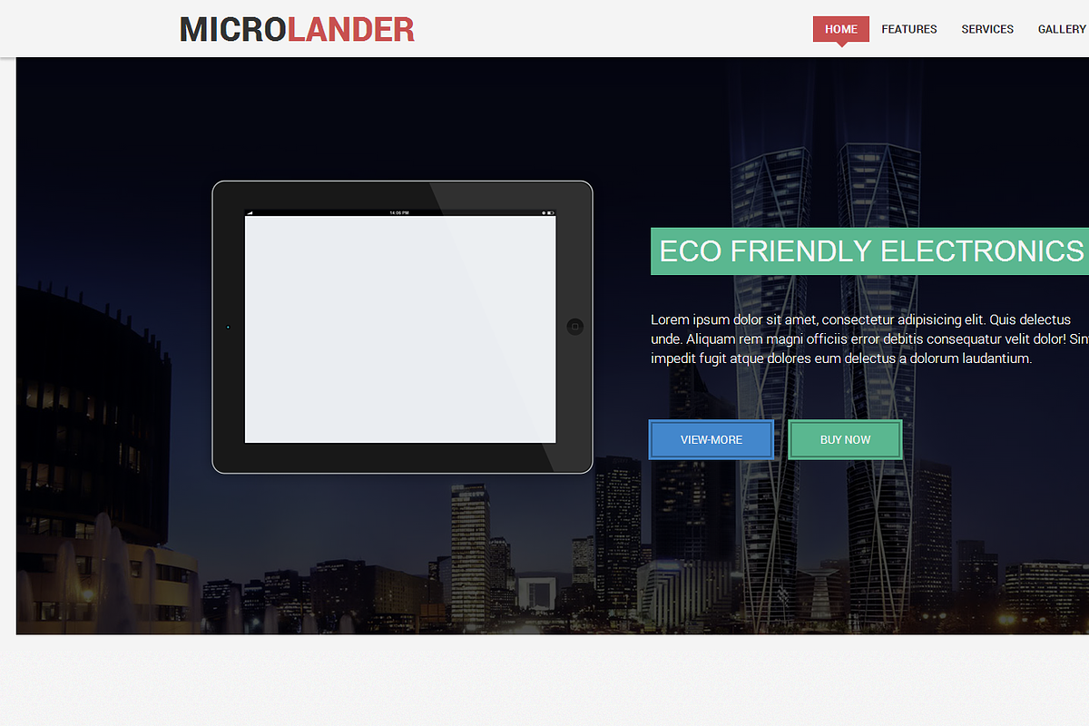 MICROLANDER -RESPONSIVE LANDING PAGE, an App Template by Sam Did This