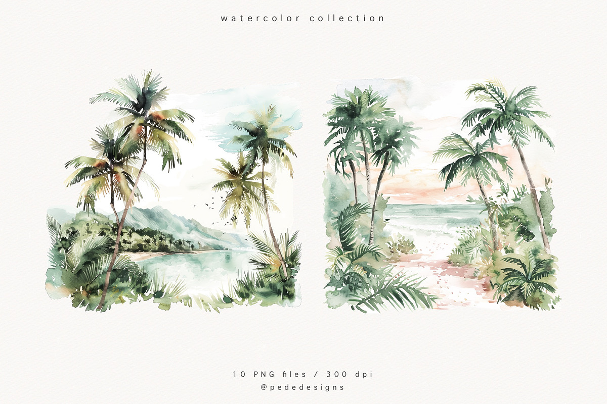 Watercolor Tropics, a Decorative Illustration by PeDe Designs (Photo 13 of 13)