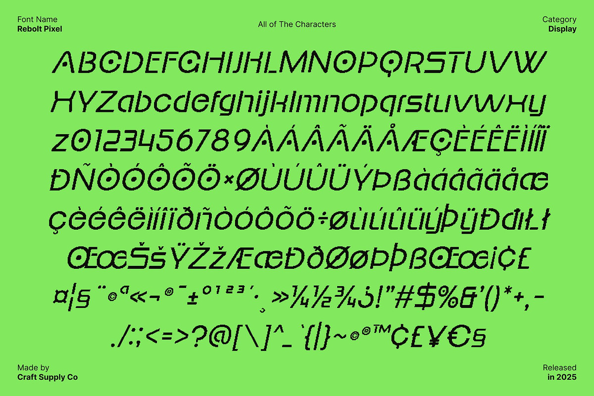 Rebolt Pixel, a Sans Serif Font by Craft Supply Co. (Photo 8 of 8)