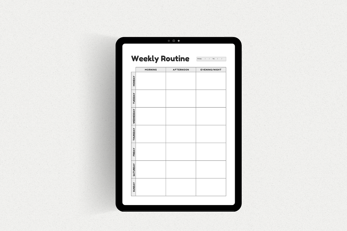 Weekly Routine Planner Printable, a Print Template by The Chaos Project (Photo 7 of 10)