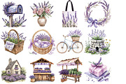 Wild Lavender Watercolor Clipart Set, an Illustration by DreamCafeArt (Thumbnail 3 of 8)
