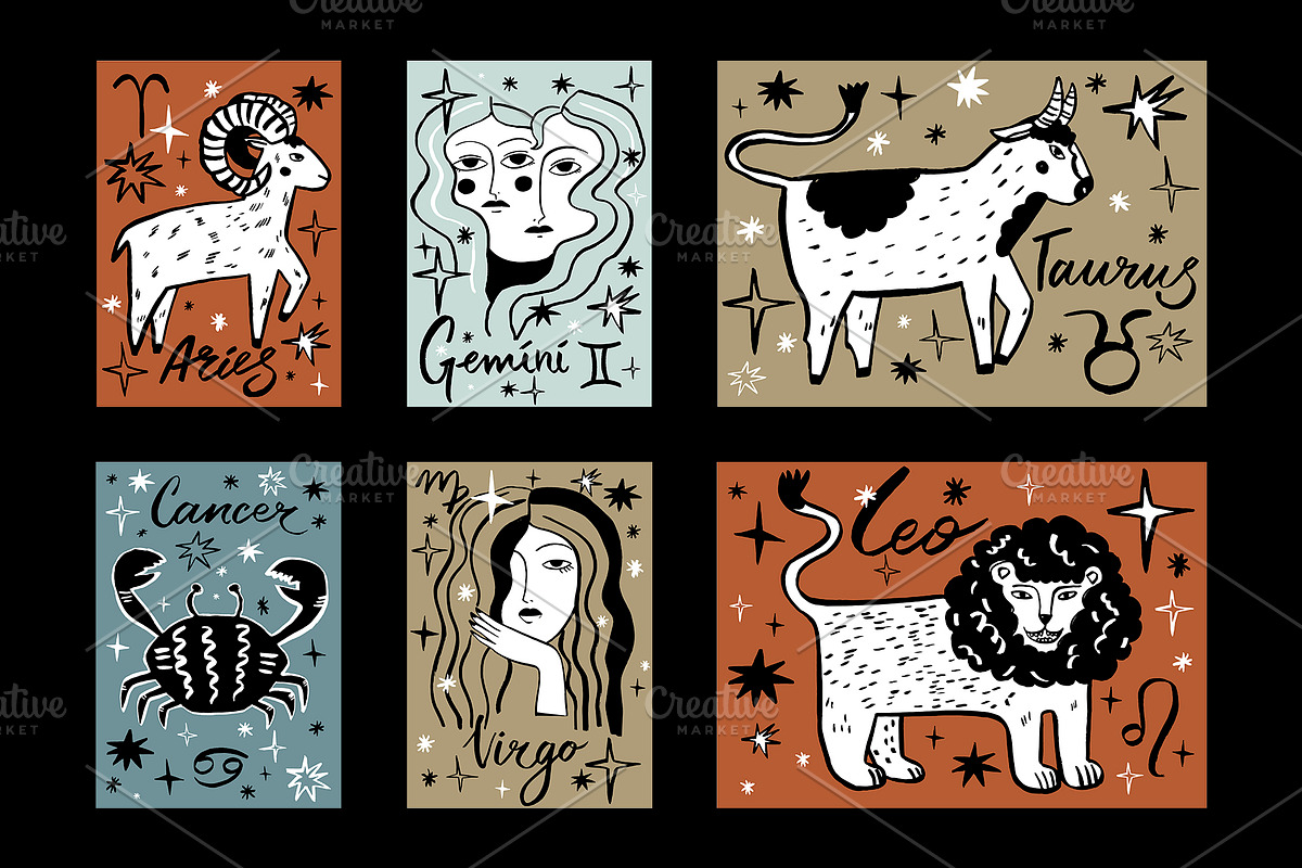 Horoscope - Zodiac collection, an Illustration by Mii Lab (Photo 3 of 10)