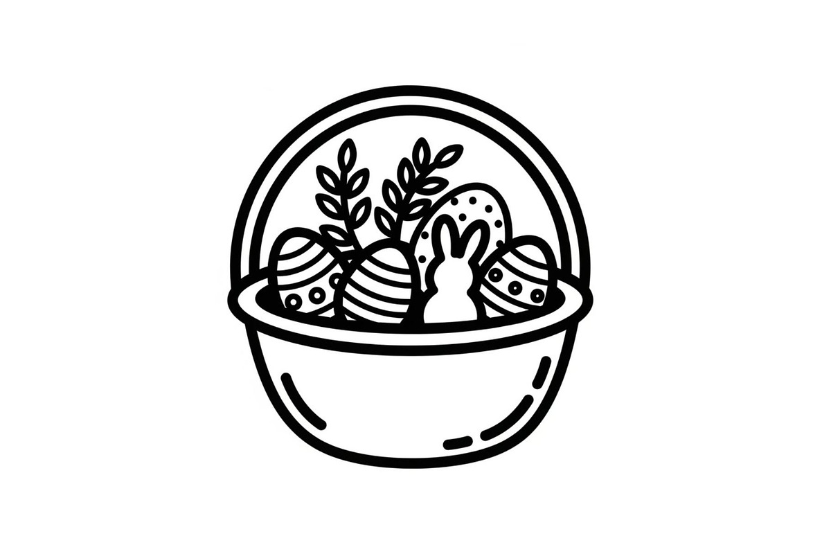 Easter Basket Vector Silhouette Bund, an Illustration by Designs_River (Photo 38 of 51)