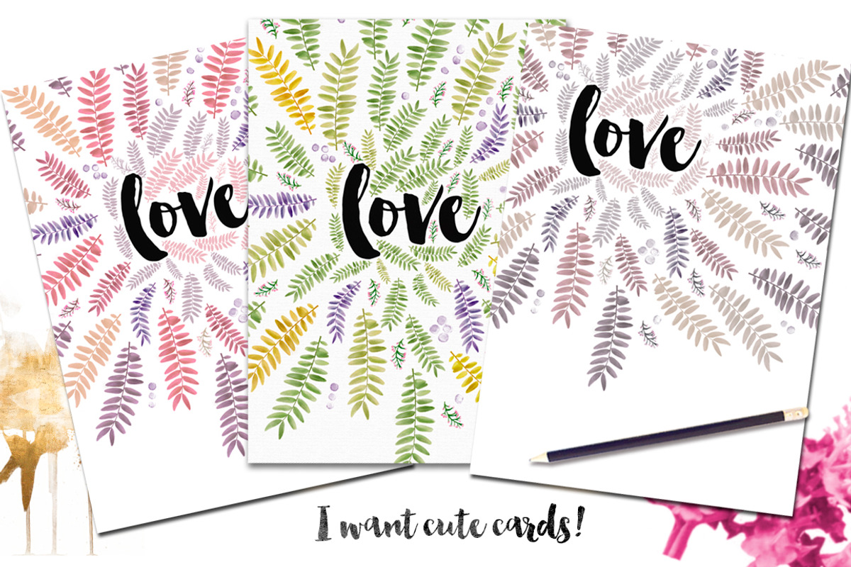 Love and leaves Cards, a Card Template by Narais (Photo 1 of 3)