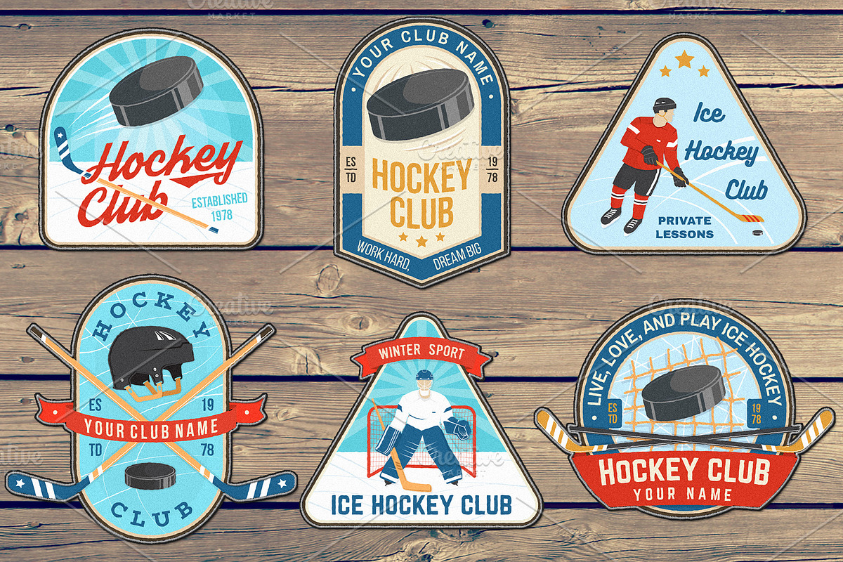 Ice Hockey Club 12 Patches, a Branding & Logo Template by sivVector (Photo 3 of 4)