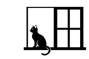 cat sitting by window silhouette, an Illustration by Amazin_art (Thumbnail 7 of 25)