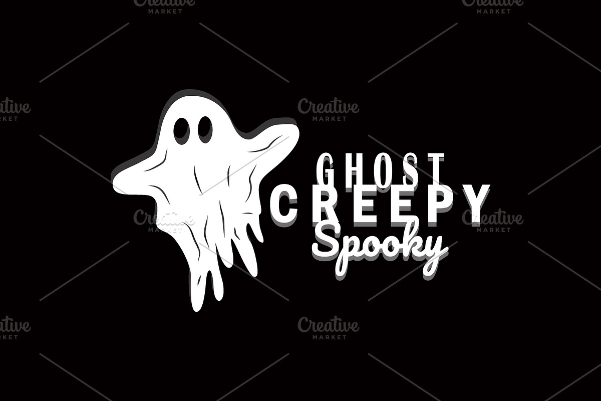 Spooky Ghost Logo Simple Halloween, a Branding & Logo Template by Maylianaw28