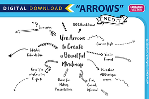 Doodle Arrows Handdrawn Vector