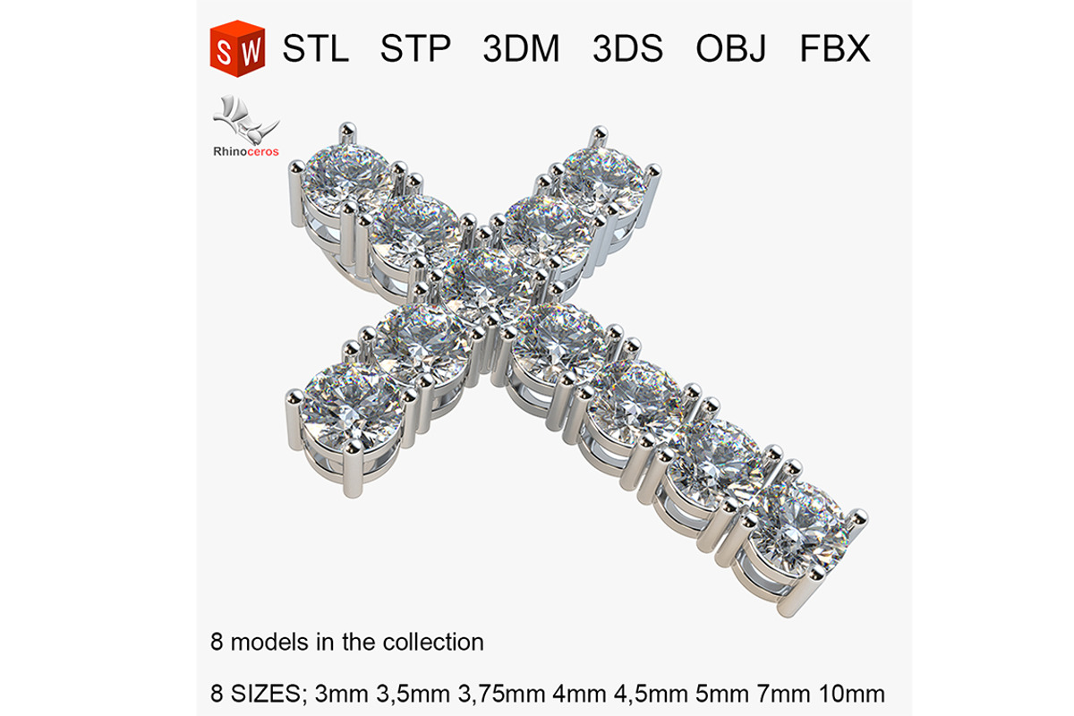 Diamond cross with hidden loop, an Object 3D Model by 3D Models by Obshansky (Photo 1 of 9)