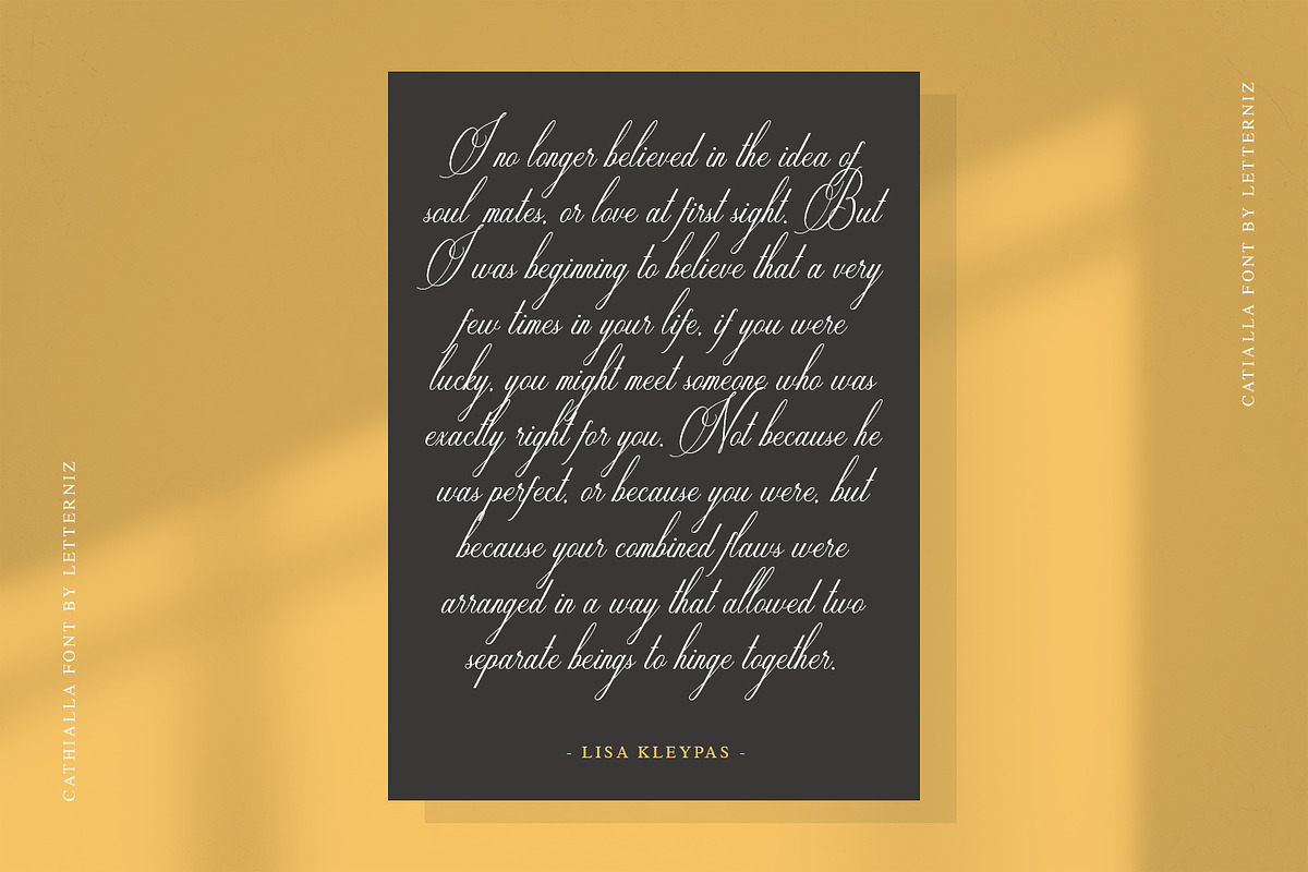 Cathialla calligraphy script font, a Script Font by nizarbagasm (Photo 5 of 9)