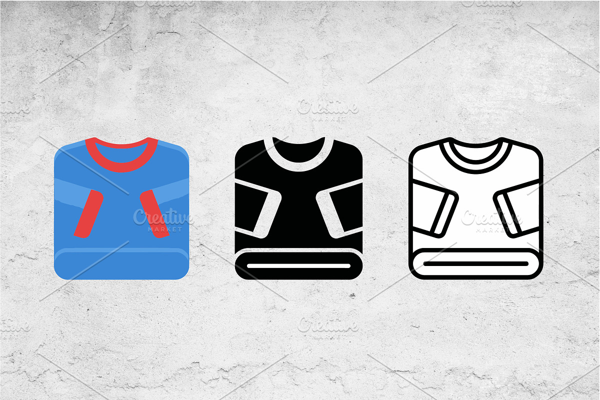 Sweatshirt Icons Vector Blue Black, an Outline Icon by Artonix (Photo 2 of 2)