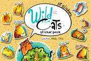 Wild Cats - sticker pack, an Animal Illustration by Zooza Art (Thumbnail 1 of 3)