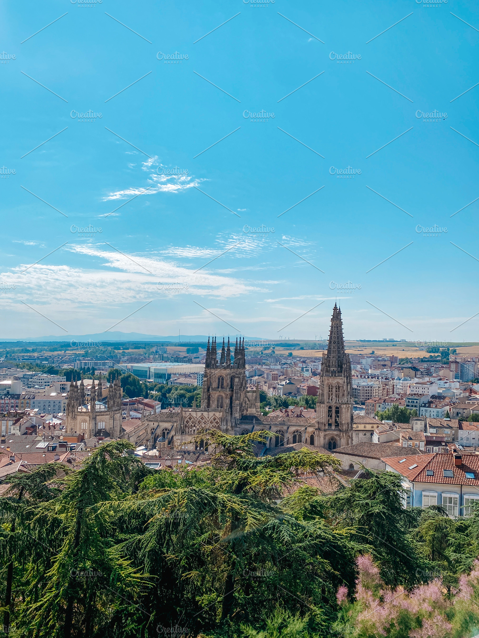 the cathedral of Burgos, Spain, seen from above, a Photo by Nito