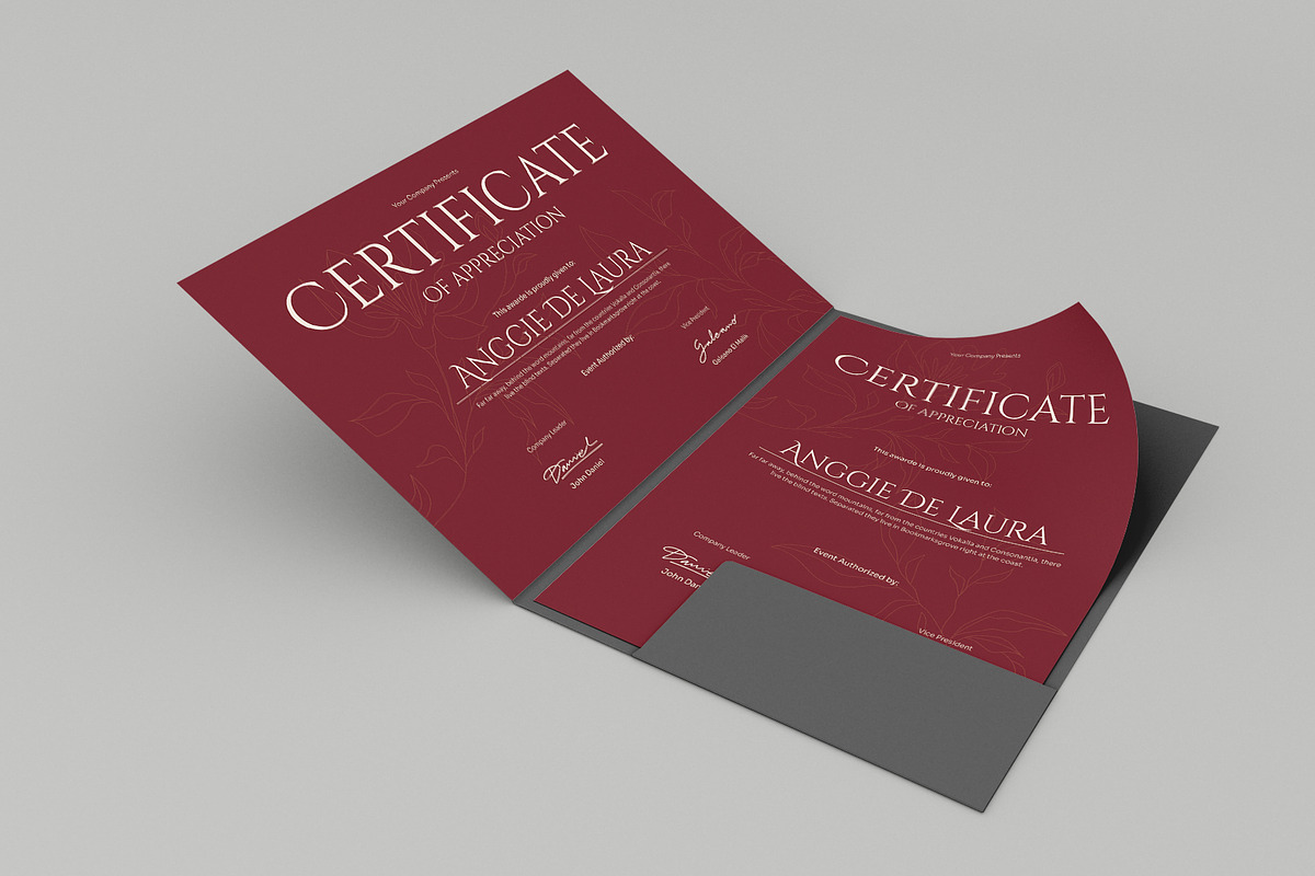 Red Floral Elegant Cerificate, a Stationery Template by Neermana (Photo 2 of 4)