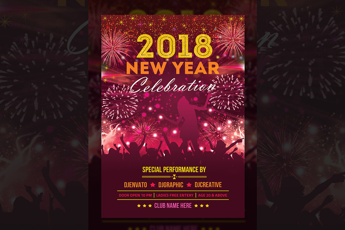 New Year Party Flyer, a Flyer Template by Creative  designer (Photo 2 of 4)