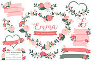 Rose Garden Floral Hearts, an Illustration by Amanda Ilkov (Thumbnail 1 of 5)
