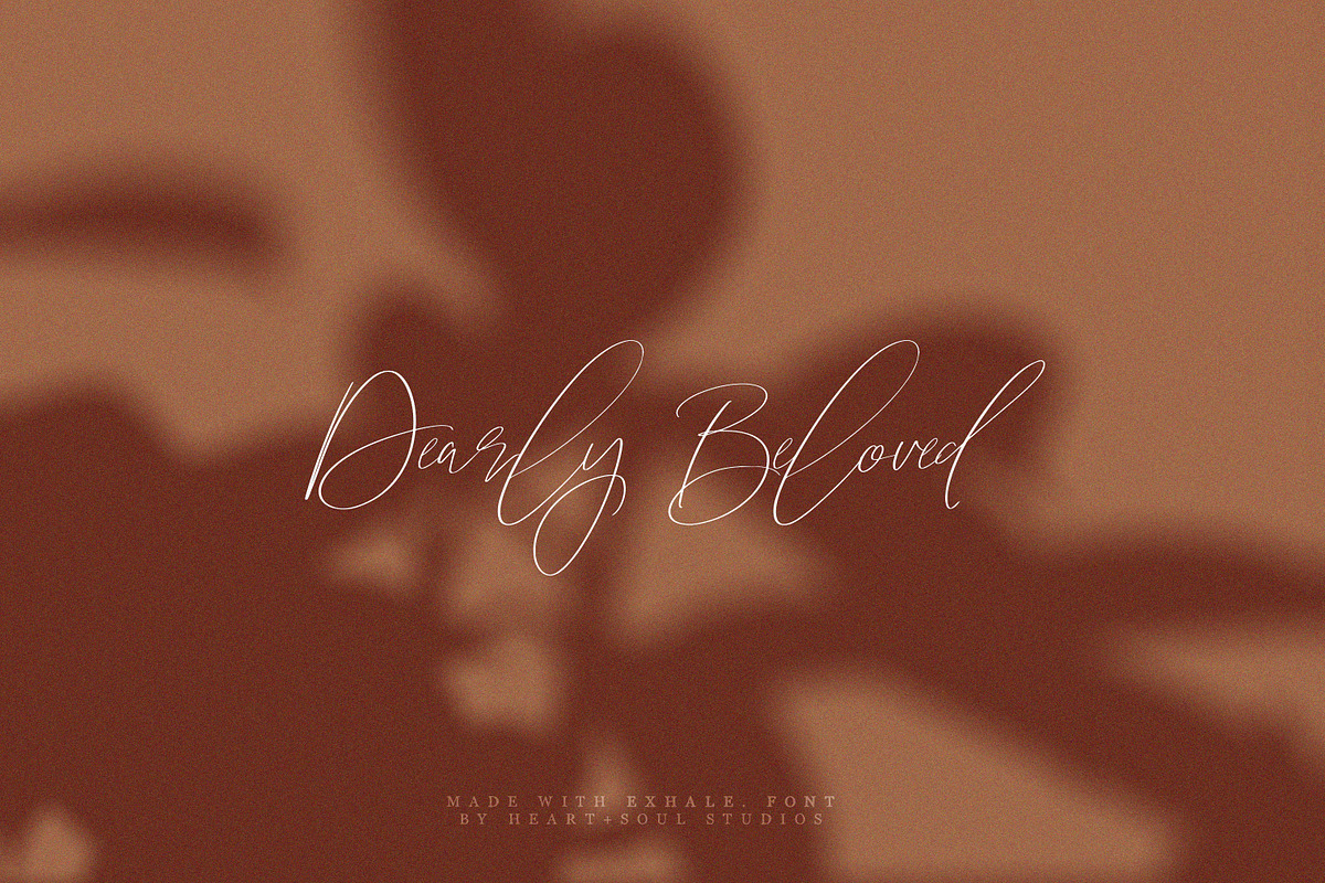 exhale. | calligraphy script font preview 3