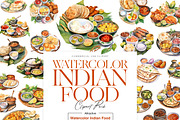 Watercolor Indian Food Clipart, Dish, a Food Illustration by BrushstrokeArtGB (Thumbnail 1 of 11)