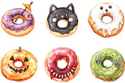 Donut Clipart Halloween Donut, an Illustration by CraftArtStudio (Thumbnail 3 of 6)
