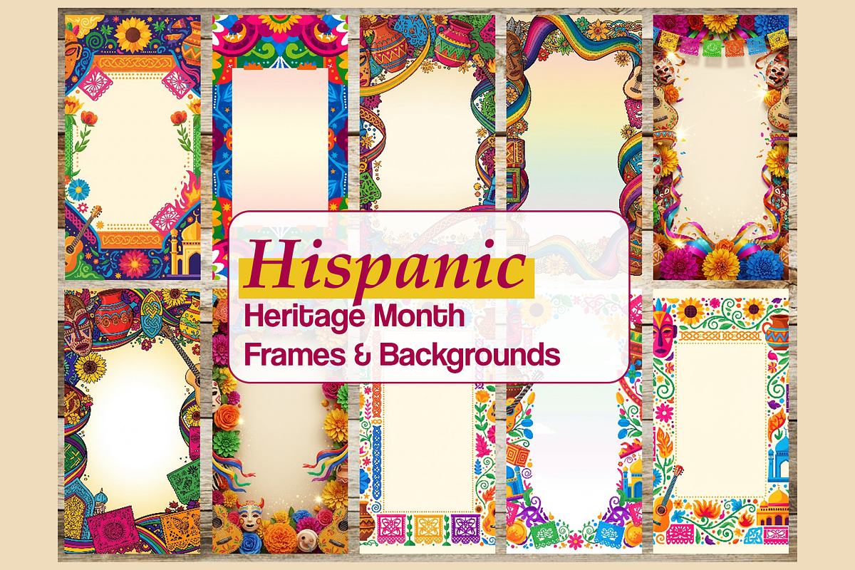 30 Papel Picado Floral Borders, a Background Graphic by SPEED APEX (Photo 2 of 3)