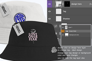 Embroidery Bucket Hat PSD Mockup