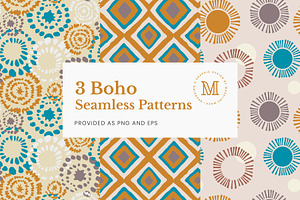 3 Boho Seamless Patterns