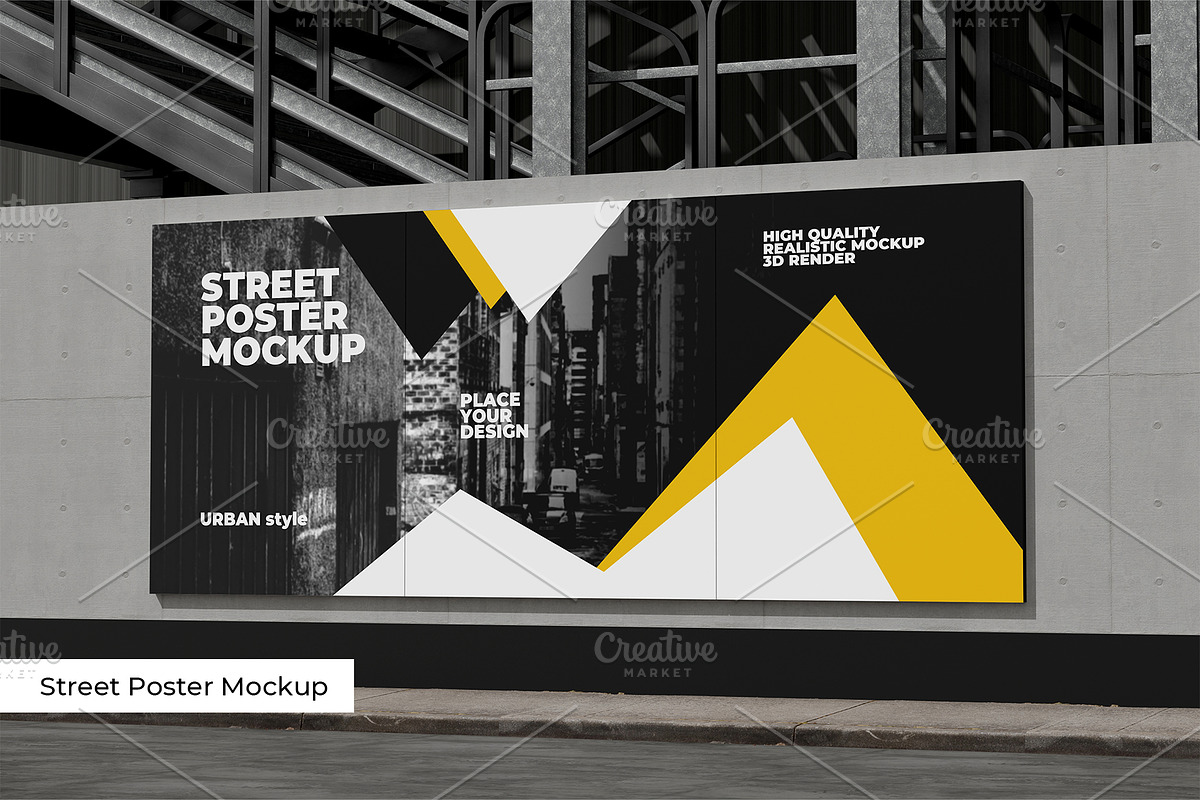 Advertisement Street Poster Mockup, an Advertising Mockup by mrfauzi (Photo 3 of 3)