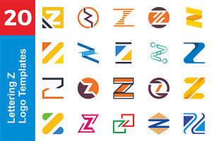 20 Logo Lettering Z Template Bundle
