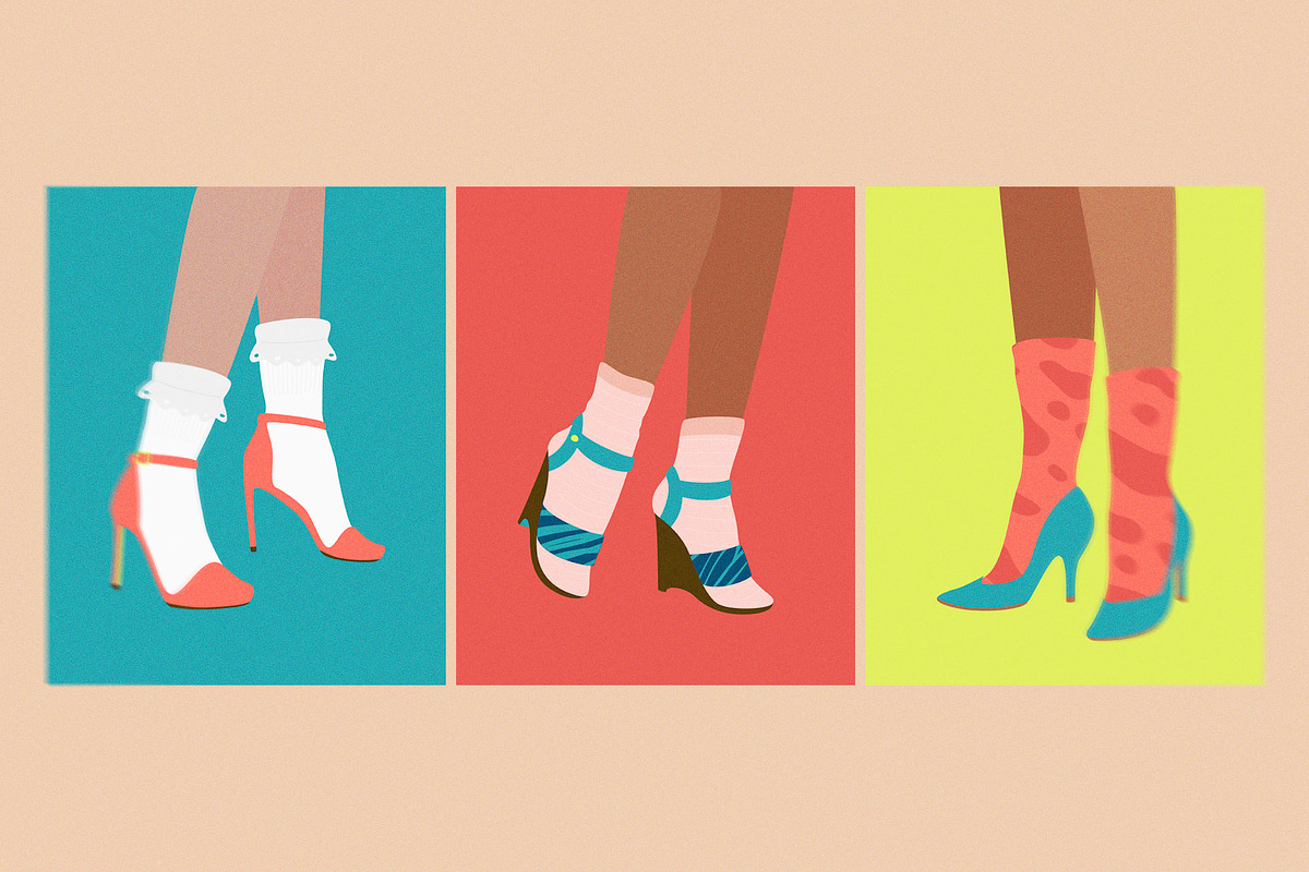 Socks, Heels, And Flats, a Person Illustration by svetlana.belaia (Photo 5 of 10)