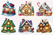 Christmas House Sublimation Clipart, an Illustration by Dream Creation (Thumbnail 3 of 7)