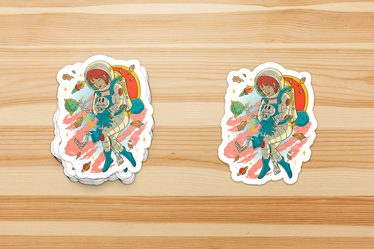 Astronaut Girl Hugging Skeleton, a Branding & Logo Template by Judsart (Photo 3 of 3)