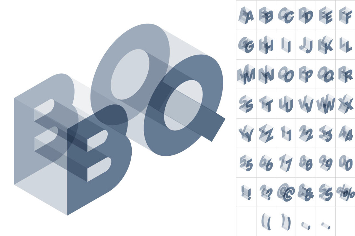 Vector gray isometric alphabet preview 5