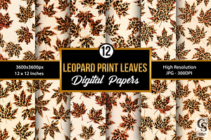 Leopard Print Maple Leaves Pattern