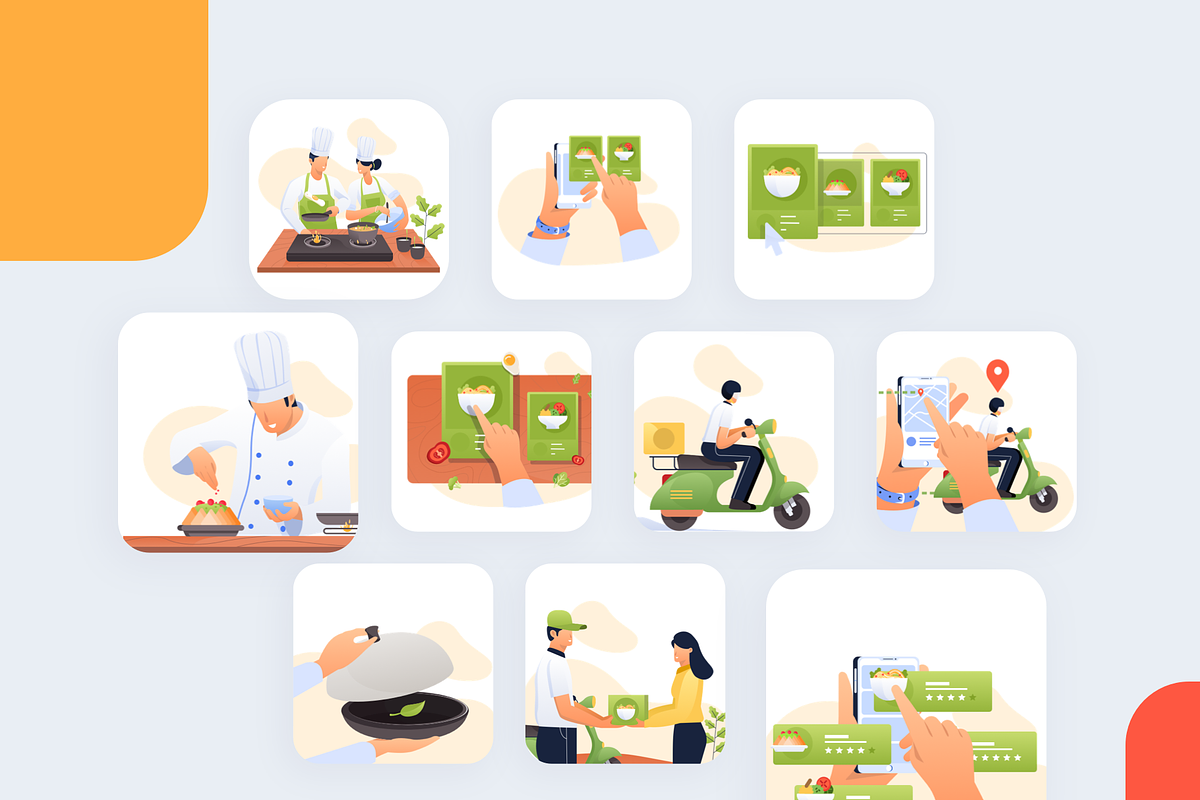 Food and Restaurant Illustration, a Templates & Theme by Graphicdunk (Photo 3 of 6)