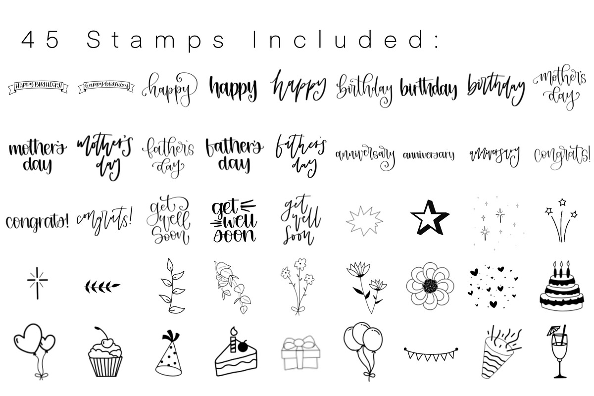 Procreate Card Maker Stamp Set, a Brush Add-On by Blue Strawberry Studio (Photo 3 of 4)