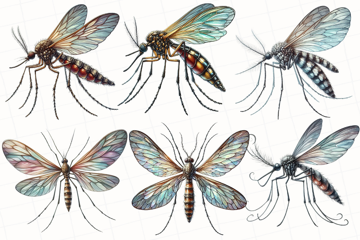 Watercolor Mosquitoes Clipart, an Illustration by OK Design (Photo 5 of 5)