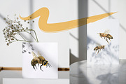 Watercolor honey bees, an Illustration by Onceli*art (Thumbnail 6 of 7)