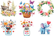 Mother's Day Clipart Set PNG, an Illustration by Designking (Thumbnail 4 of 5)