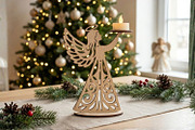 Christmas Angel Candle Holders SVG, a Decorative Illustration by svgocean (Thumbnail 9 of 14)