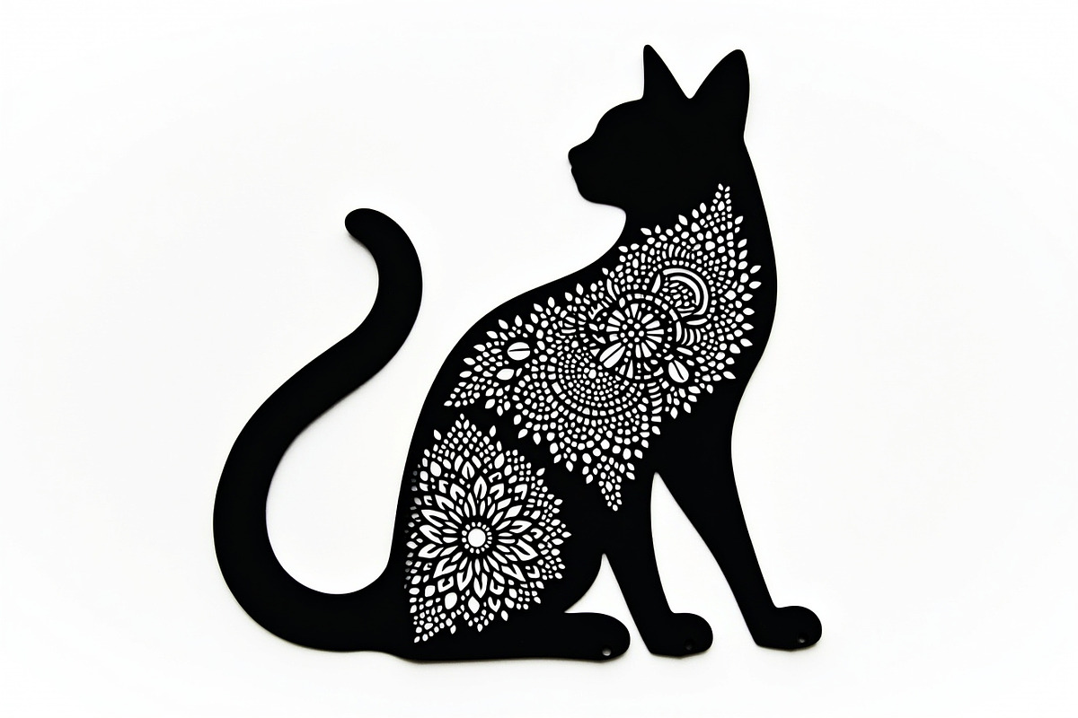 Ornate Cat Mandala Silhouette Design, an Illustration by Creativeshirt (Photo 10 of 13)