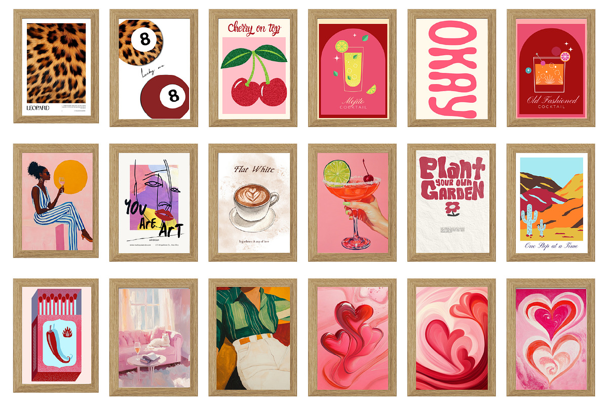 Trendy Pink Preppy Wall Art Prints, a Wallpaper Photo by Chipshpow Graphics (Photo 6 of 10)