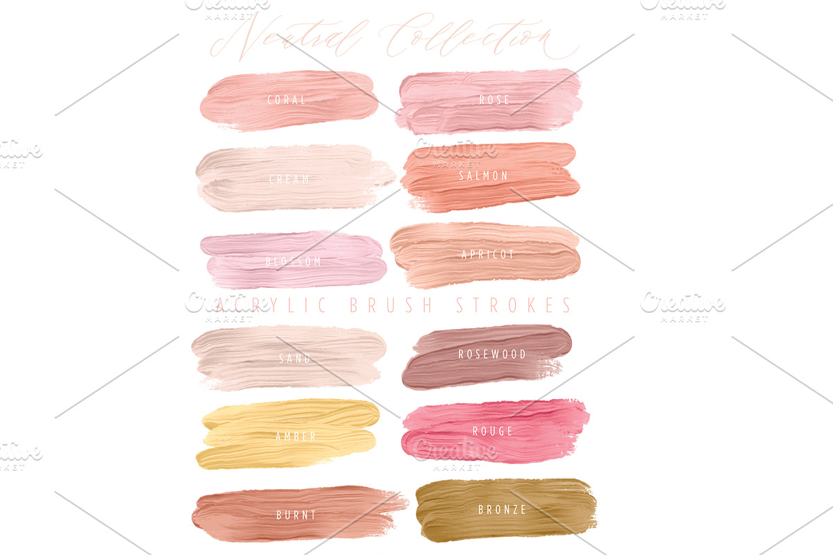 Neutral Acrylic Brush Strokes, a Texture Graphic by Freshmint Paperie (Photo 3 of 4)