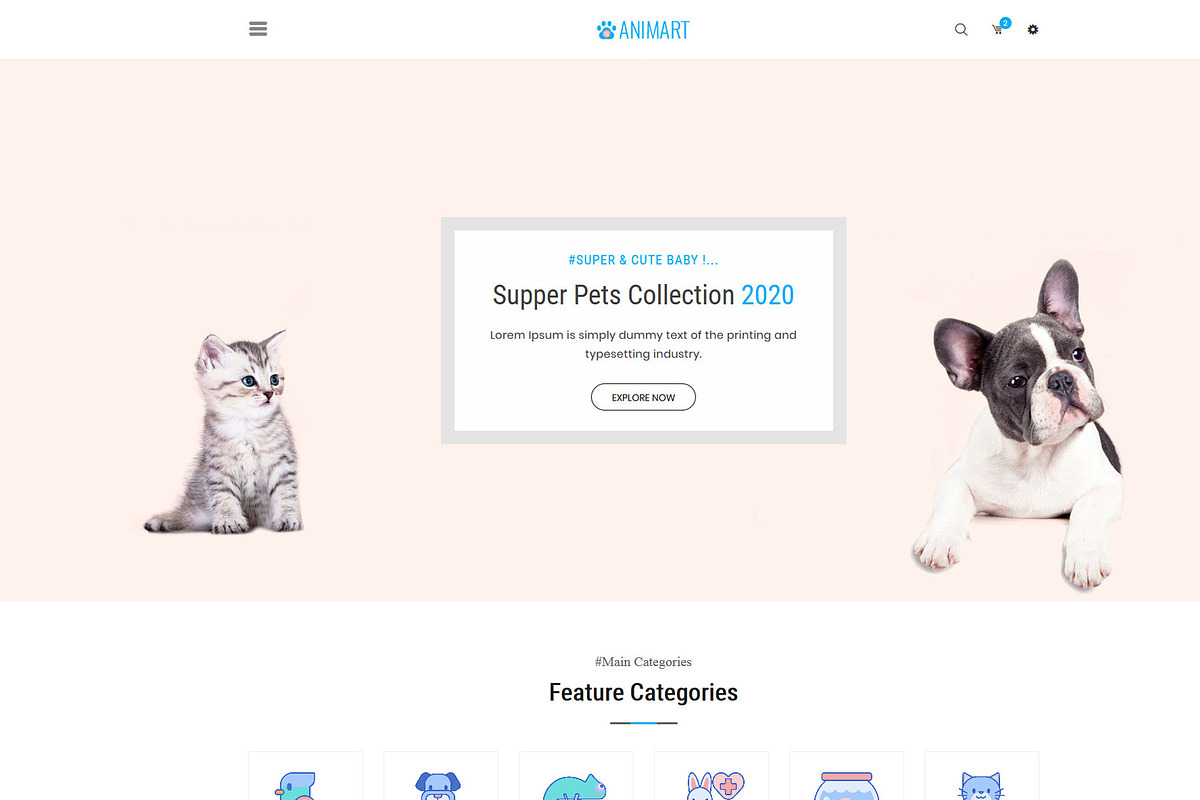 Animart - Pet shop & care template, a Bootstrap Template by techboot (Photo 4 of 7)