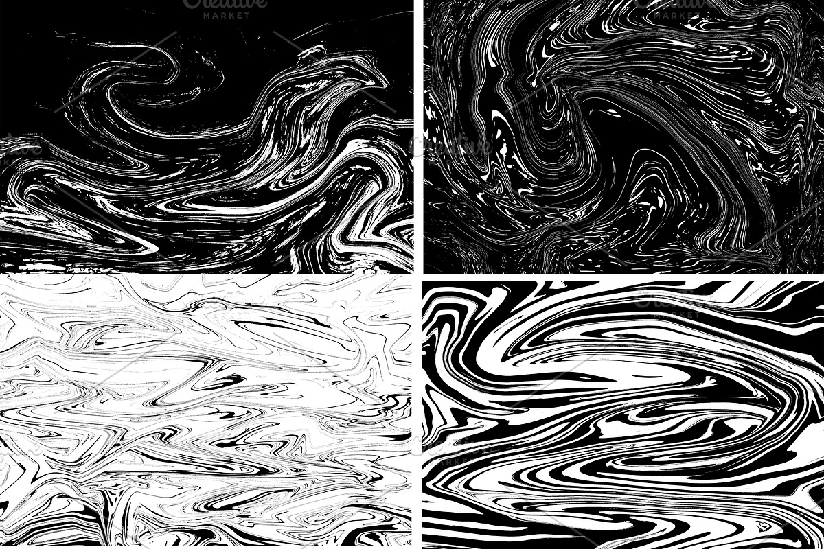 The Liquid marbled black and white, a Texture Graphic by Noires (Photo 3 of 4)